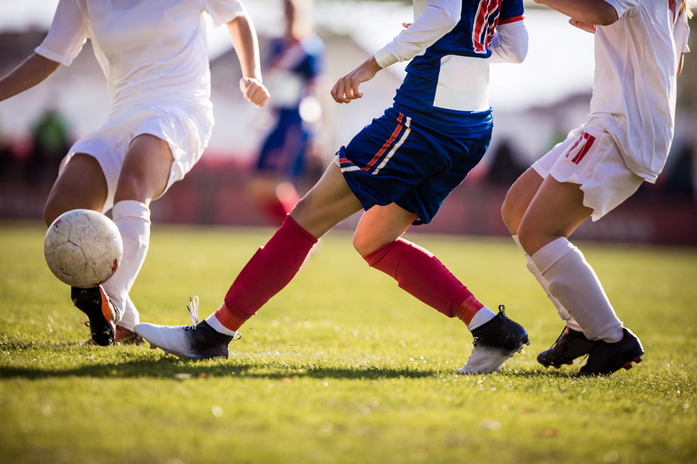 Fotbollsspelare på planen